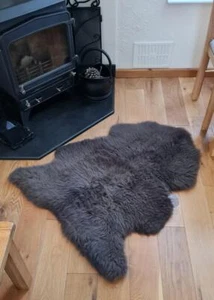 Mink Brown British Thick Luxury Genuine Sheepskin Rug Hide Skin Mink Brown - Picture 1 of 4