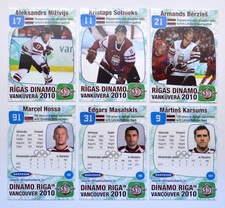 2009-10 KHL Dinamo Riga in Vancouver Pick a Player Card