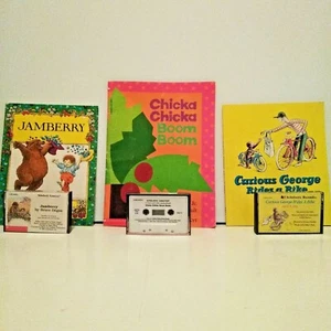 Scholastic Jamberry Curious George Rides a Bike Chicka Boom Books and Cassettes - Bild 1 von 8