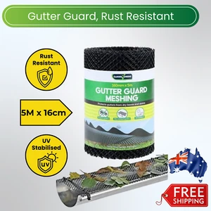 Gutter Guard Mesh Roll 5m x 16cm Black Leaf Mesh Deluxe DIY Home Garden AU STOCK - Picture 1 of 9