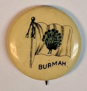 Süße Caporal Zigaretten Premium Flagge Burmah Antik Pinback Button - Bild 1 von 2