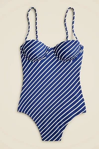 J.Crew Balconette Bügel Einteiler Badeanzug in Streifen, Gr. 4, blau, Neu mit Etikett - Bild 1 von 7