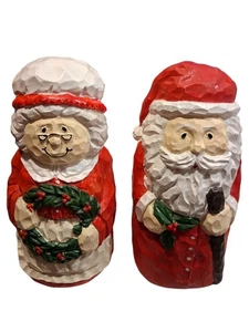Grandi statuine vintage Babbo Natale e signora Claus 10" - Foto 1 di 5