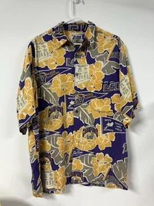 Camisa Hawaiana De Colección Reyn Spooner LSU Tigres Campeones Nacionales Talla M Púrpura/Amarilla - Imagen 1 de 11