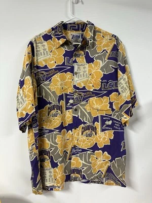Camisa Hawaiana De Colección Reyn Spooner LSU Tigres Campeones Nacionales Talla M Púrpura/Amarilla Foto 1 de 4