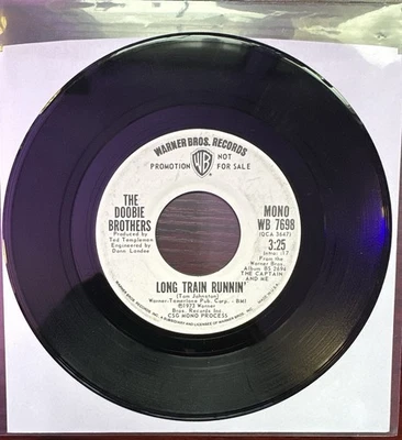 DOOBIE BROTHERS LONG TRAIN RUNNIN 45 rpm WHITE LABEL PROMO COPY. EXCELLENT + - Image 1 of 2