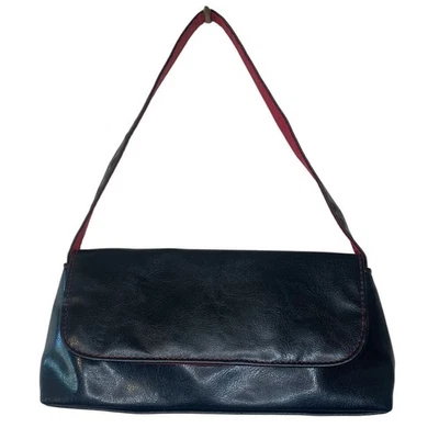 Victoria's Secret Cuero Vegano Clásico Negro Mini Bolso de Mano Cartera con Interior Rojo Foto 1 de 4