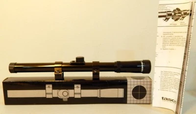 Mira para pistola Tasco 4x15 RF4x15 nueva en caja con soportes para rifles de aire comprimido o .22s c1991 Foto 1 de 4
