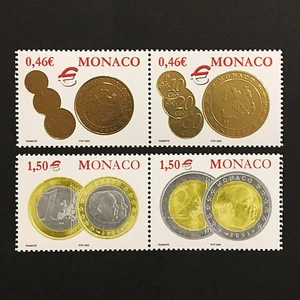 Monaco 2002 complete set MNH ** coins Sc#2261ab-2262ab Yt#2356-2359 - Bild 1 von 1