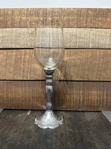 Bicchiere da vino Brighton Jubilee con gambo cromato inciso 8 3/4" - Foto 1 di 9