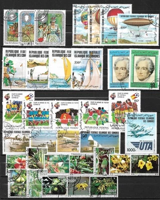 Republique des Comores 1977-1985 airplanes, boyscouts, flowers, football etc - Image 1 of 4
