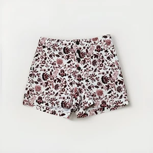 NWT Women's Loft Praisley Floral High-Waist Shorts Size 6 White Red - Picture 1 of 6