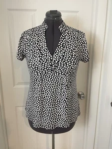 Blusa Top Vintage Halo Heart & Soul Para Mujer Talla XL Blanco y Negro a Lunares - Imagen 1 de 6