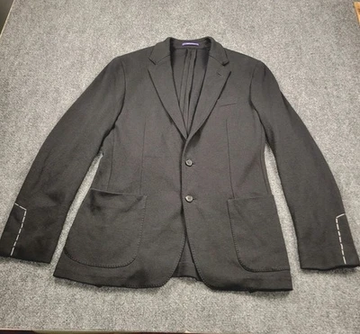 Ralph Lauren Púrpura Etiqueta Hadley Doble Tejido Traje Chaqueta Para Hombres 38R Negro $1495 Foto 1 de 4