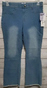Just Be Pull On Cropped Flare Blue Jeans Gr. S Stretch Snug Fit ausgefranst Neu mit Etikett - Bild 1 von 7