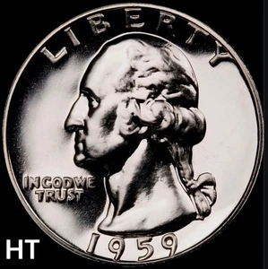 1959 Washington Quarter - Choice Gem Proof Lustrous 90% Silver US Coin #C1521 - Picture 1 of 4