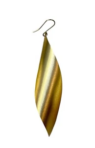 14k Solid Yellow Gold *SINGLE* Dangle Earring 2.75 Inches Long 1.44 Gram - Picture 1 of 9