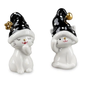 2er Set Dekofiguren Winterkatzen MODERN TREND STYLE H. 8cm Formano W25 - Bild 1 von 2