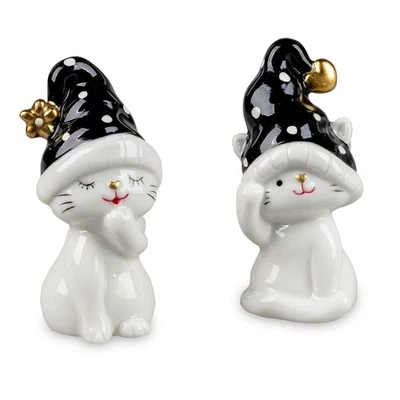 2er Set Dekofiguren Winterkatzen MODERN TREND STYLE H. 8cm Formano W25 - Bild 1 von 2