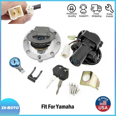 Ignition Switch Gas Cap Seat Lock Set Fit For Yamaha FZ6 FZ8 FZ07 FZ09 FZ10 FZ6R - Image 1 of 4