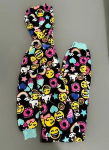 NEW Girls Malibu Sugar Black One Piece Plush Pajamas Sz S 7 8 - Picture 1 of 5
