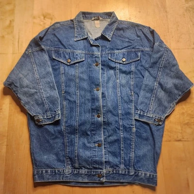 Chic by HIS Vintage Denim Jacket Blue M Denim 80’s/90’s USA Oversized Boxy Faded - Image 1 of 4