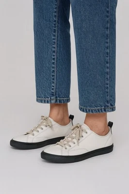 Zapatillas Mujer Marc Fisher 9M Blanco Negro Borde MFLESTY2-R Con Cordones Cuero Vegano Foto 1 de 4