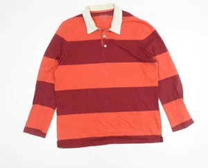 Urban Outfitters Men's Red Striped Long Sleeve Polo L - Picture 1 of 12