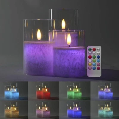 Juego de velas LED LiteTrends que cambian de color con control remoto paquete de 3 Foto 1 de 4