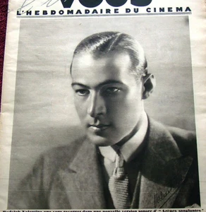 RUDOLPH VALENTINO COVER + story for Pour Vous (4/3/30) movies  Norma Shearer - Picture 1 of 6