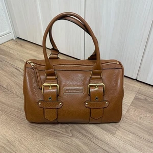Longchamp Boston Bag Hand Tote Purse Leather Camel Brown Authentic - Picture 1 of 24