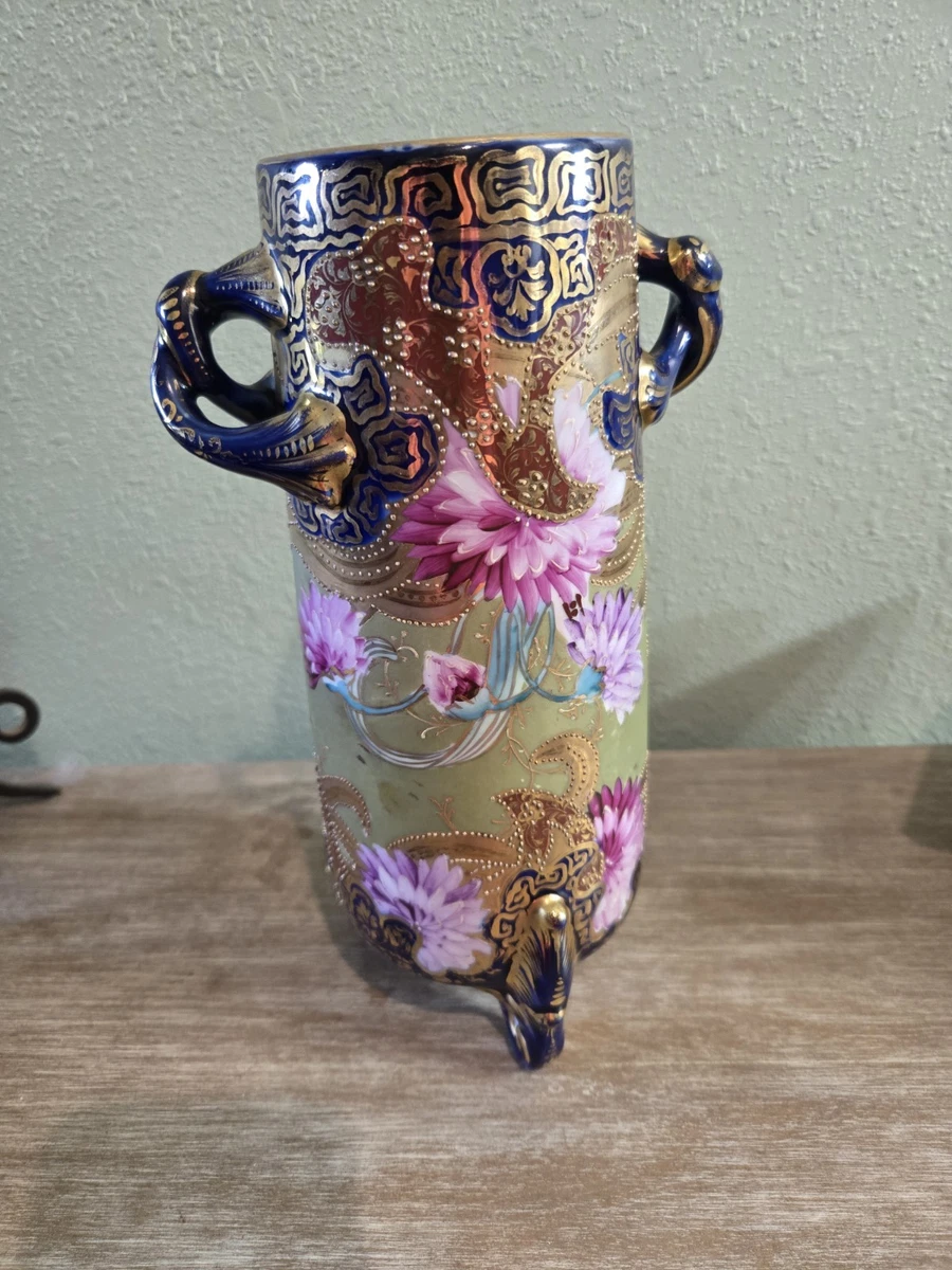 陶瓷蓝色古董日本原创古董花瓶| eBay