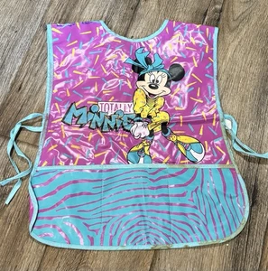 Vintage Disney Totally Minnie Mouse Children’s Art Smock Walt Disney PVC Apron - Picture 1 of 5