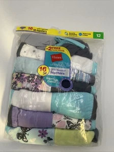 Hanes Girls 16pk Tagless Hipster 100% Cotton Size 12. - Picture 1 of 2