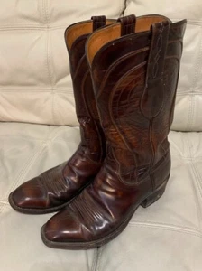 Lucchese 1883 Brown Leather Western Boots Size 8.5 c - Picture 1 of 12