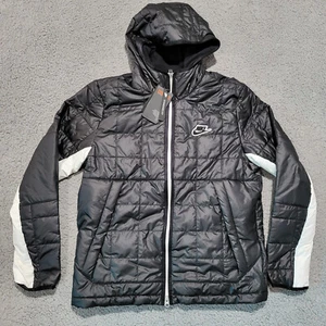 NWT! Nike NSW Synthetic Fill Thermore Full Zip Jacket - Size M - Black/White - Picture 1 of 5