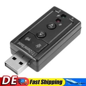 7.1 External PC USB Sound Card 3.5mm AUX Headphone Microphone Audio Adapter DE - Bild 1 von 5