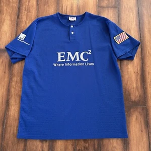 Vintage EMC² Softball Jersey Shirt EMC Corporation Dell Tech Computer Einstein - Picture 1 of 7