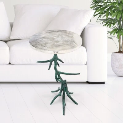 Beautiful Patina Antler End Table Home Decorative - Aluminum - Image 1 of 2