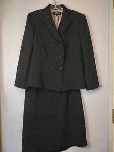 Kasper Women's Black 2 Pcs Skirt And Jacket Suit Excellent Condition 14P - Picture 1 of 7