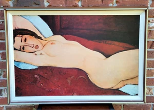 AMEDEO MODIGLIANI RECLINING NUDE FRAMED ART PRINT - Picture 1 of 7