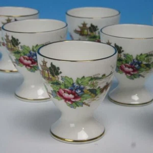 Crown Staffordshire China - Pagoda - 8 Single Egg Cups - 2 inches - Picture 1 of 5