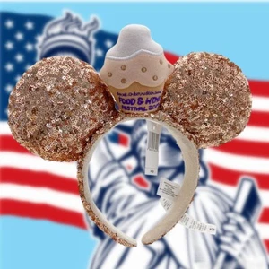 Disney Parks Epcot Food Wine Festival Cupcake Rose Gold Mouse Ears Headband US - Picture 1 of 8