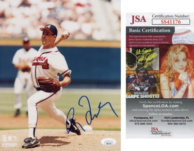 GREG MADDUX signed Autographed "ATLANTA BRAVES" 8X10 PHOTO Cy Young MLB HOF JSA - Image 1 of 4