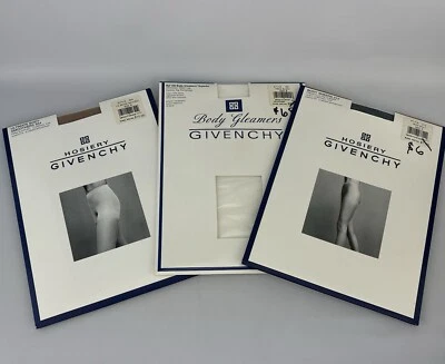 复古 1990 年代纪梵希连裤袜 B 码 3 双 -554 米色,156 白色,212 海军蓝 — 第 1/4 张图片