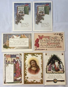 Postcard Lot of 7 Christmas Unposted boco#1 - Picture 1 of 2