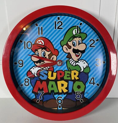 Super Mario Nintendo Accutime Analog Wall Clock - NICE! - Image 1 of 3
