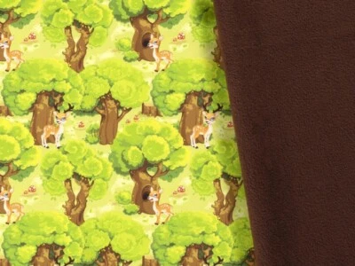 Minerva Fleece Rücken Softshell Beschichtungsstoff grün & braun - pro Meter - Bild 1 von 4