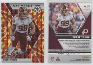 2020 Panini Mosaic NFL Debut Reactive Gold Prizm Chase Young #272 Rookie RC