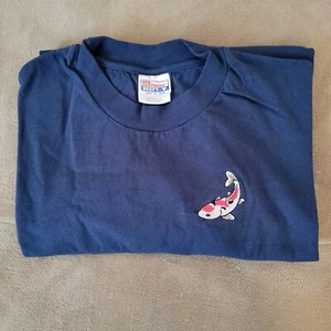   Camisa Koi manga corta bordada XL para hombre azul marino Hanes Beefy  - Imagen 1 de 7